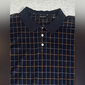 Alan Flusser Polo Shirt‎ Mens XXL 2XL Multicolor Window Plaid Short Sleeve Golf